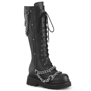 2 Inch Platform RENEGADE-215 Black Vegan Leather Best Walking Boots Waterproof
