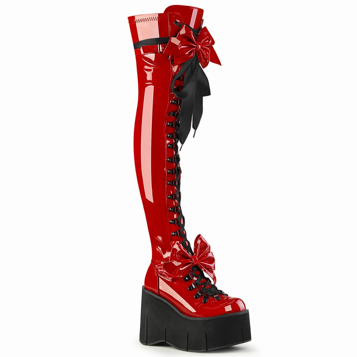 4 Inch Platform KERA-303 Red Patent Hiking Boots Near Me