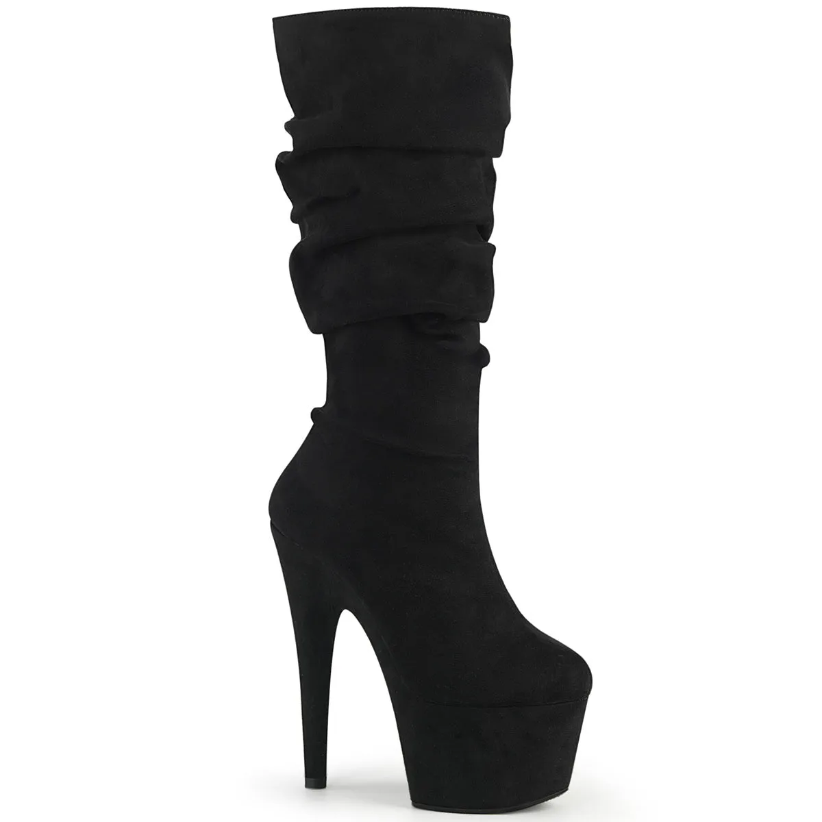 Festival Boots 7 Inch Heel ADORE-1061 Black Suede