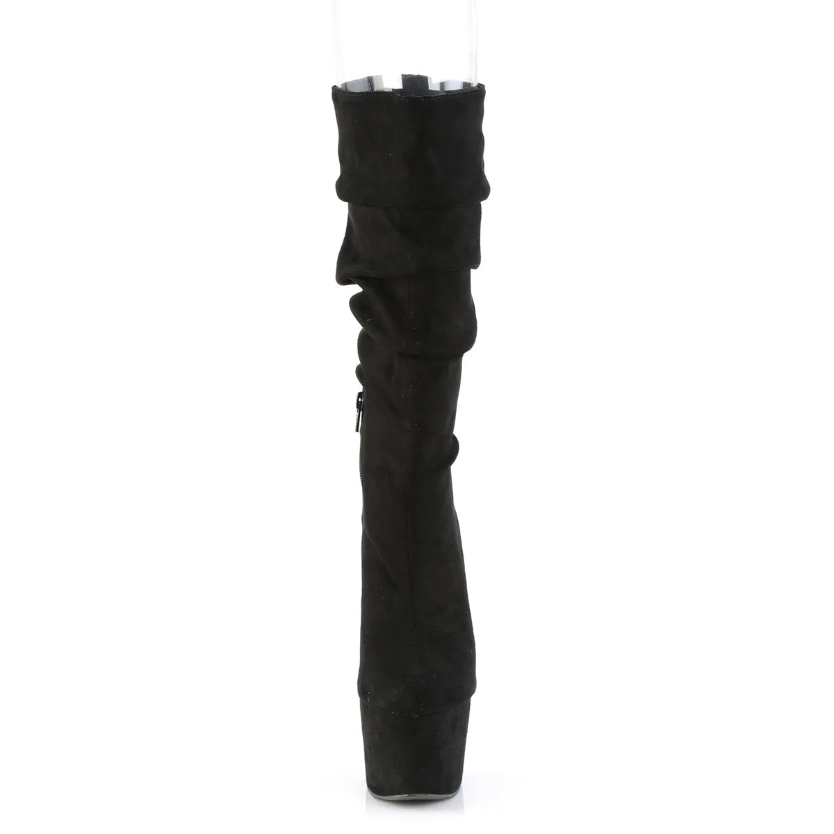 7 Inch Heel ADORE-1061 Black Suede Poison Ivy Boots