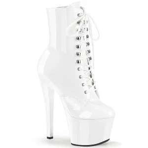 Heeled Boots Suede 7 Inch Heel SKY-1020 White Pat