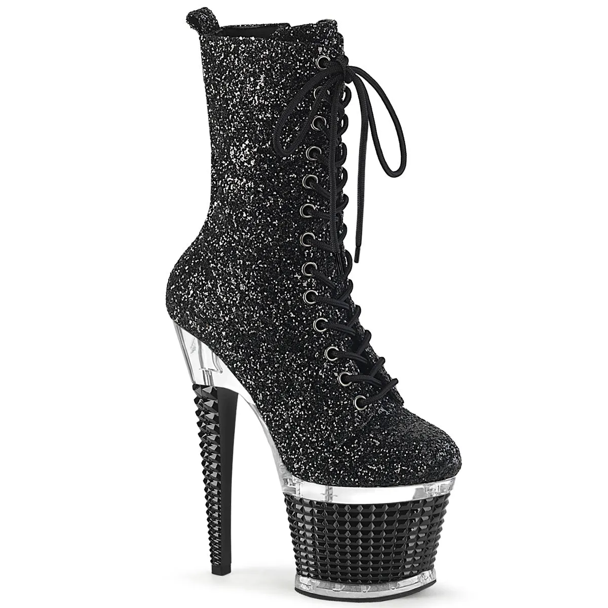 Girls Boots 7 Inch Heel SPECTATOR-1040G Black Glitter