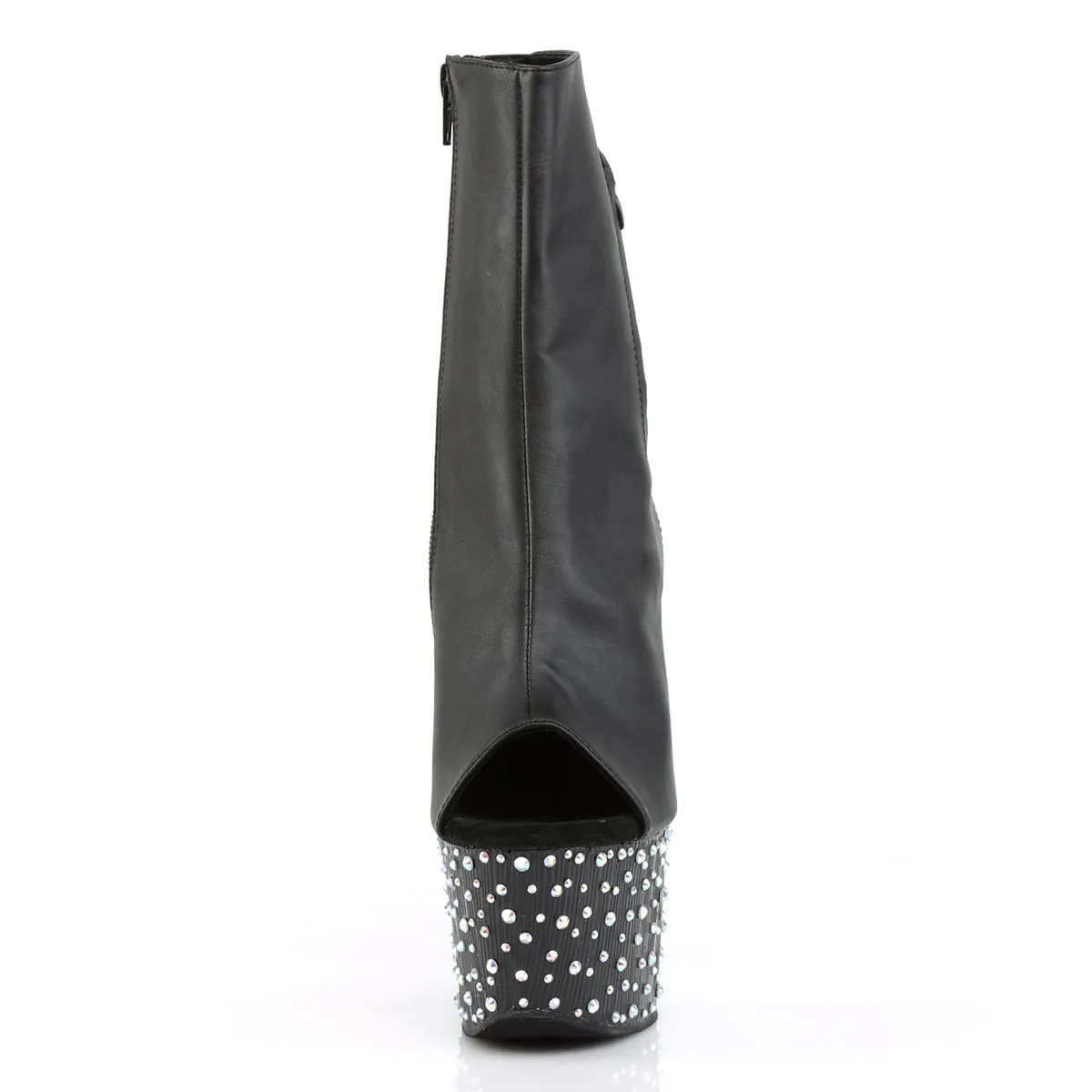 7 Inch Heel STARDANCE-1018-7 Black Pu Clown Boots