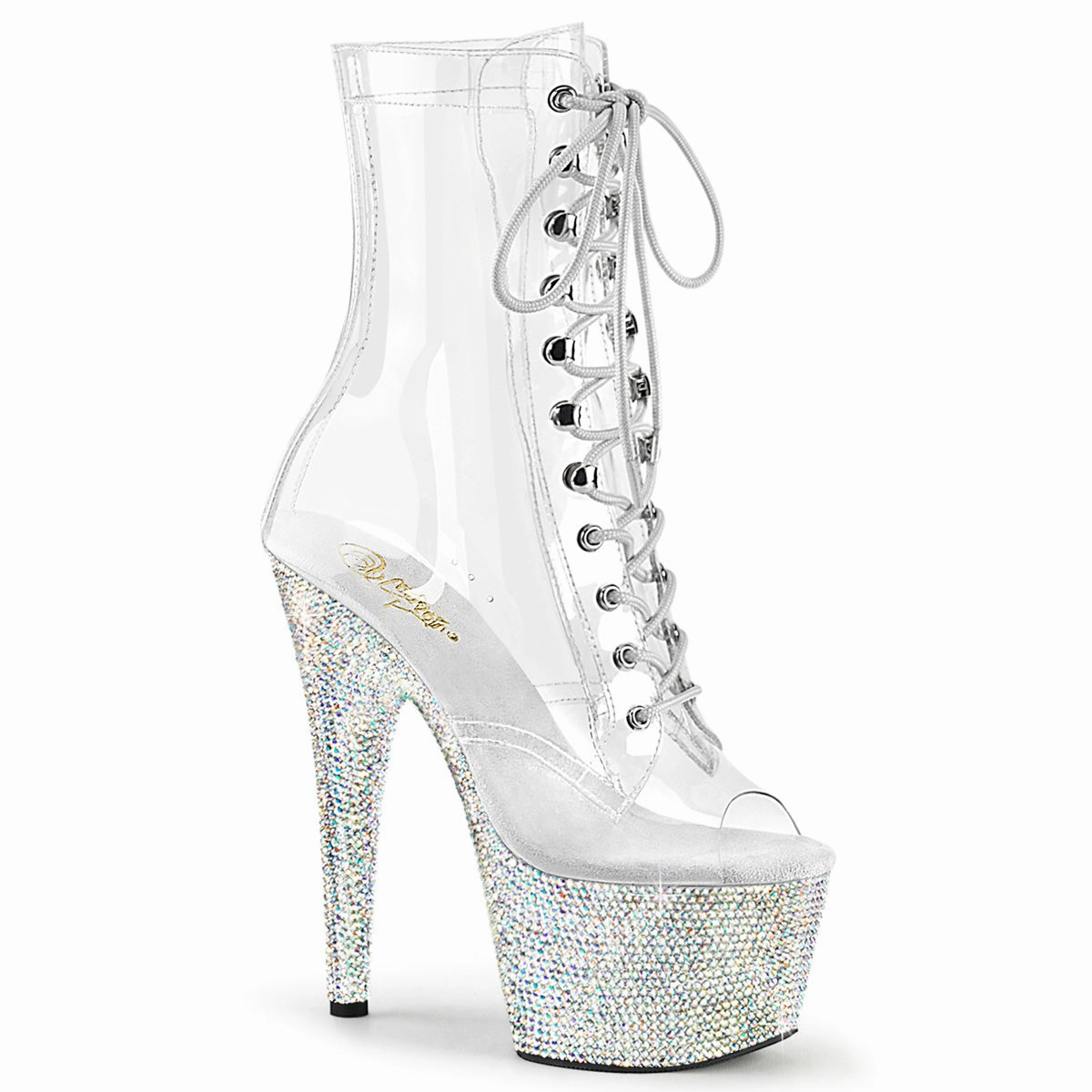 7 Inch Heel BEJEWELED-1021C-7 Clear Rhinestone Bargain Cowboy Boots
