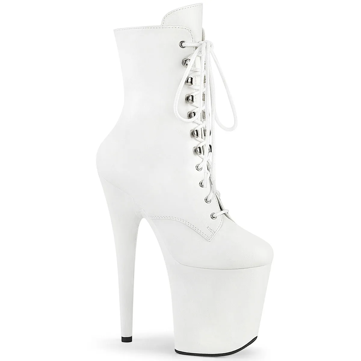 Boots High 8 Inch Heel FLAMINGO-1020WR White Pu