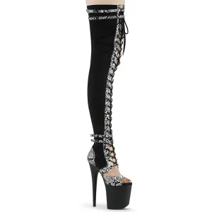 8 Inch Heel FLAMINGO-3027SP Snake Print Compression Boots