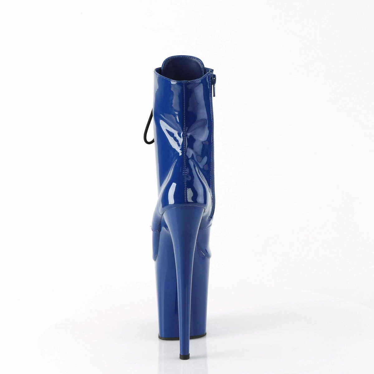 8 Inch Heel FLAMINGO-1020 Royal Blue Patent Shoofly Boots