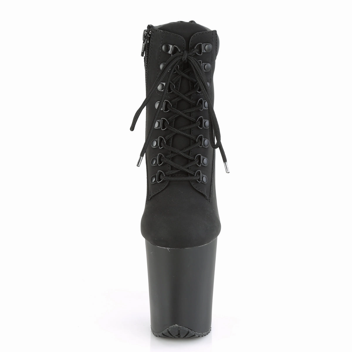 8 Inch Heel FLAMINGO-800TL-02 Black Nubuck Leather High Knee Boots
