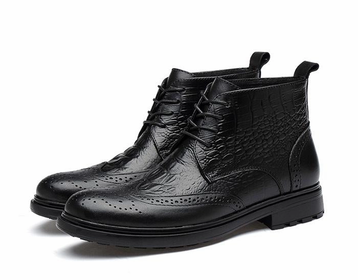 West Louis Alligator Design Chelsea Boots With Laces