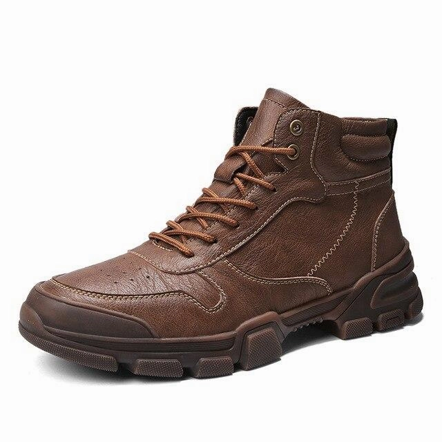 West Louis Brand Pattern Genuine Leather Boots