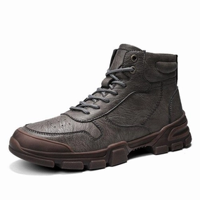 West Louis Brand Pattern Genuine Leather Boots