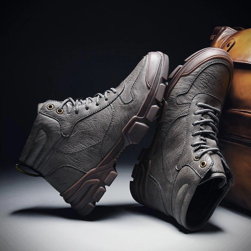 West Louis Brand Pattern Genuine Leather Boots