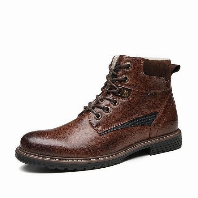  West Louis Outdoor Stylish Leather Boots With Fur