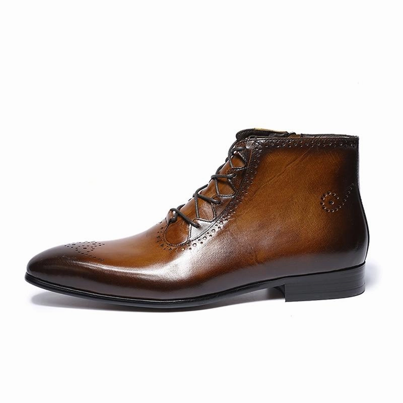 West Louis Texas Lucky Genuine Leather Ankle Boots