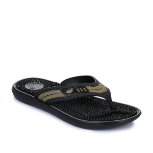 A-HA Casual Black Flip Flop For Men ACCUPLUS-1 By Liberty Old Skool Slip Ons