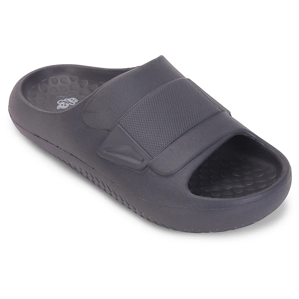 A-HA Dark Grey Casual Slides For Men DREAMWALKM By Liberty Metallic Wedge Sandals