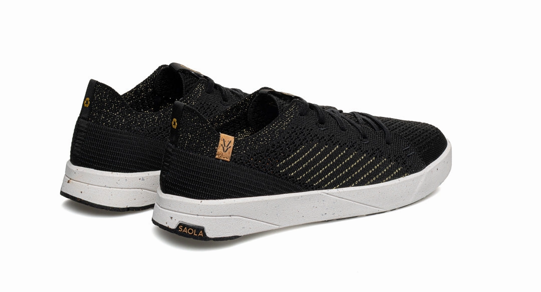 Cannon Knit 3 W Black Gold Frankie Sneakers
