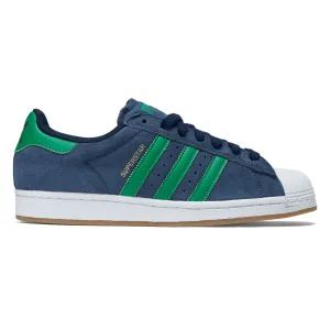Blue And Gold Basketball Shoes Adidas Superstar ADV Shoes - Collegiate Navy/Green/Ftwr White