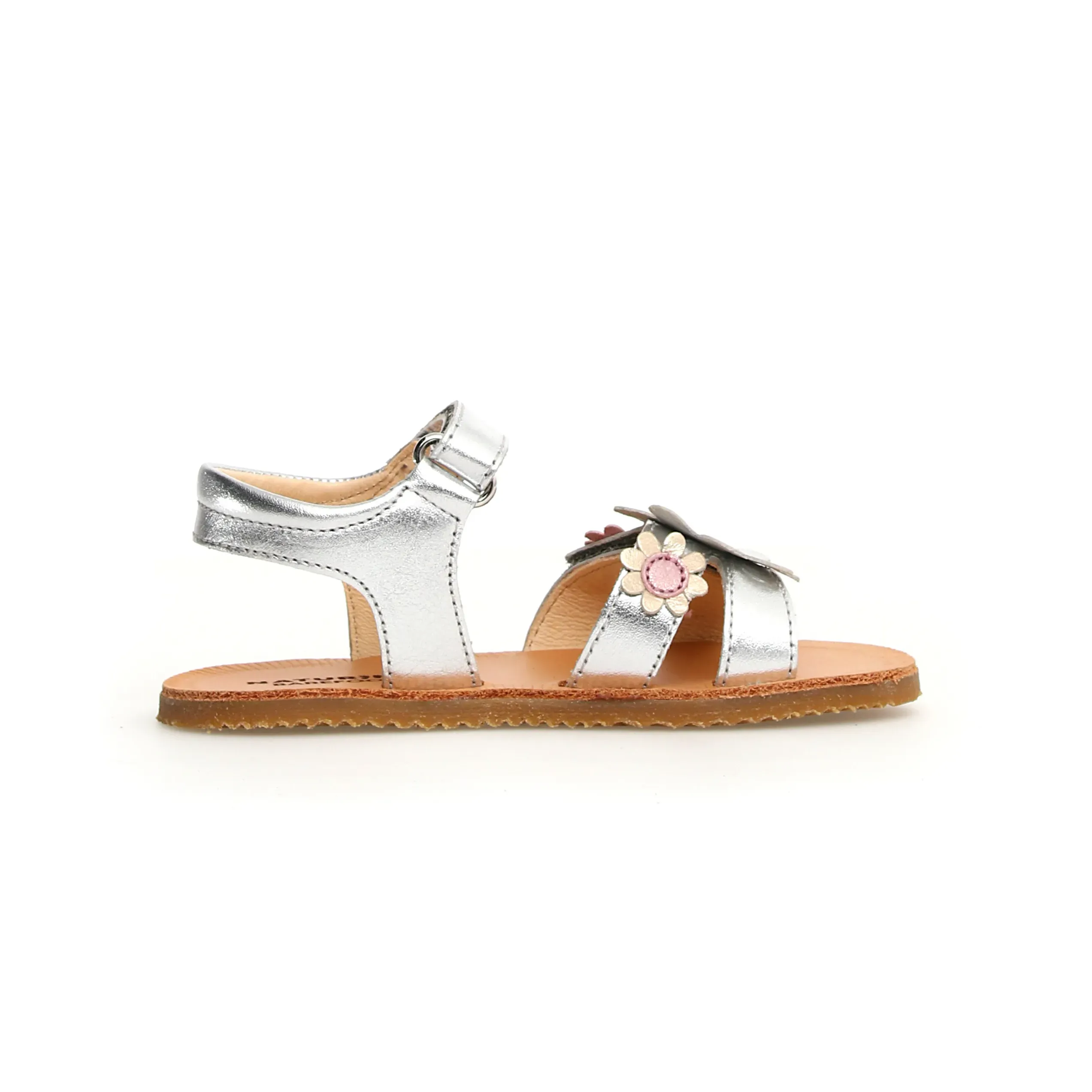 Sandals With Heels Naturino Girl's Footi Barefoot Sandals - Metallic Silver