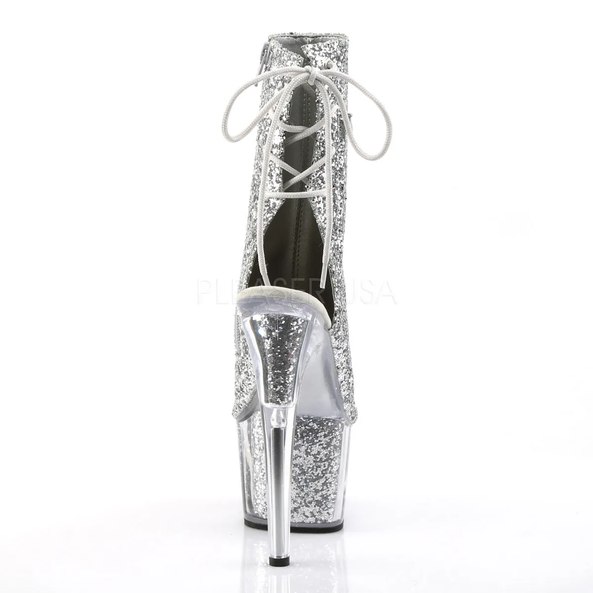 7 Inch Heel ADORE-1018G Silver Glitter Dresses To Wear With Tights And Boots