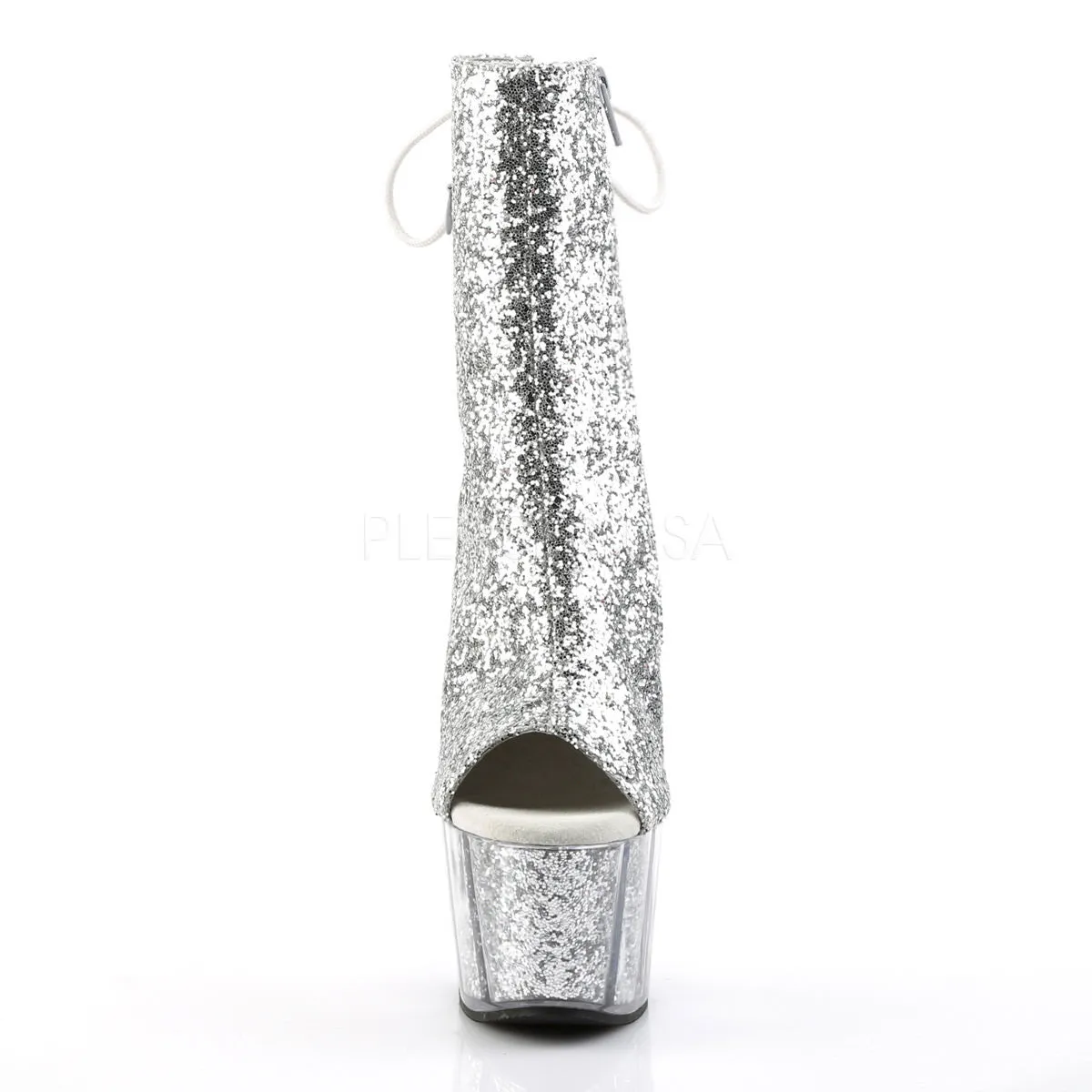 7 Inch Heel ADORE-1018G Silver Glitter Boho Boots