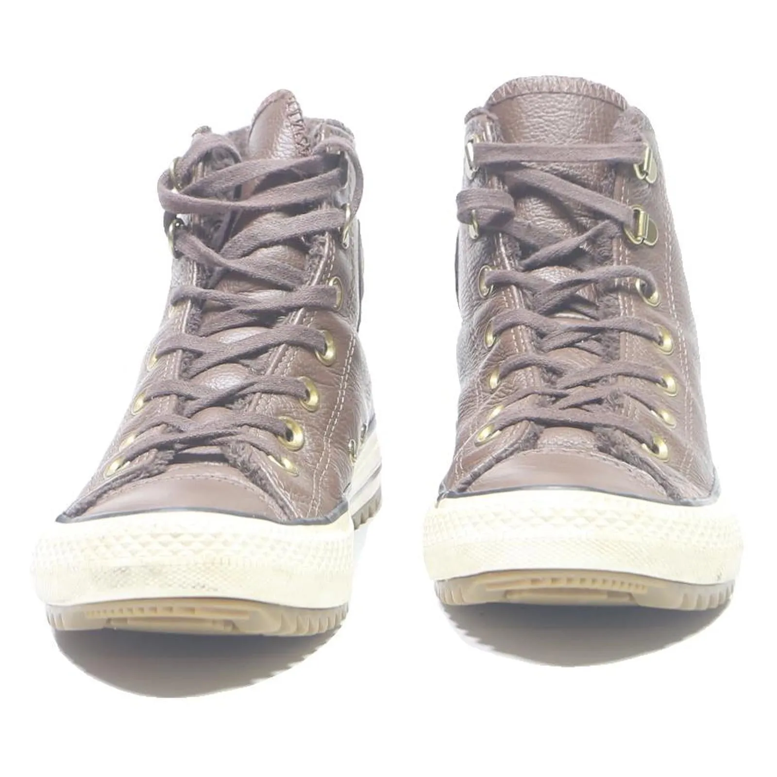 Leather Sock Boots CONVERSE Chuck Taylor Women Lace-Up Trainers Boots Brown Polyester UK 4.5