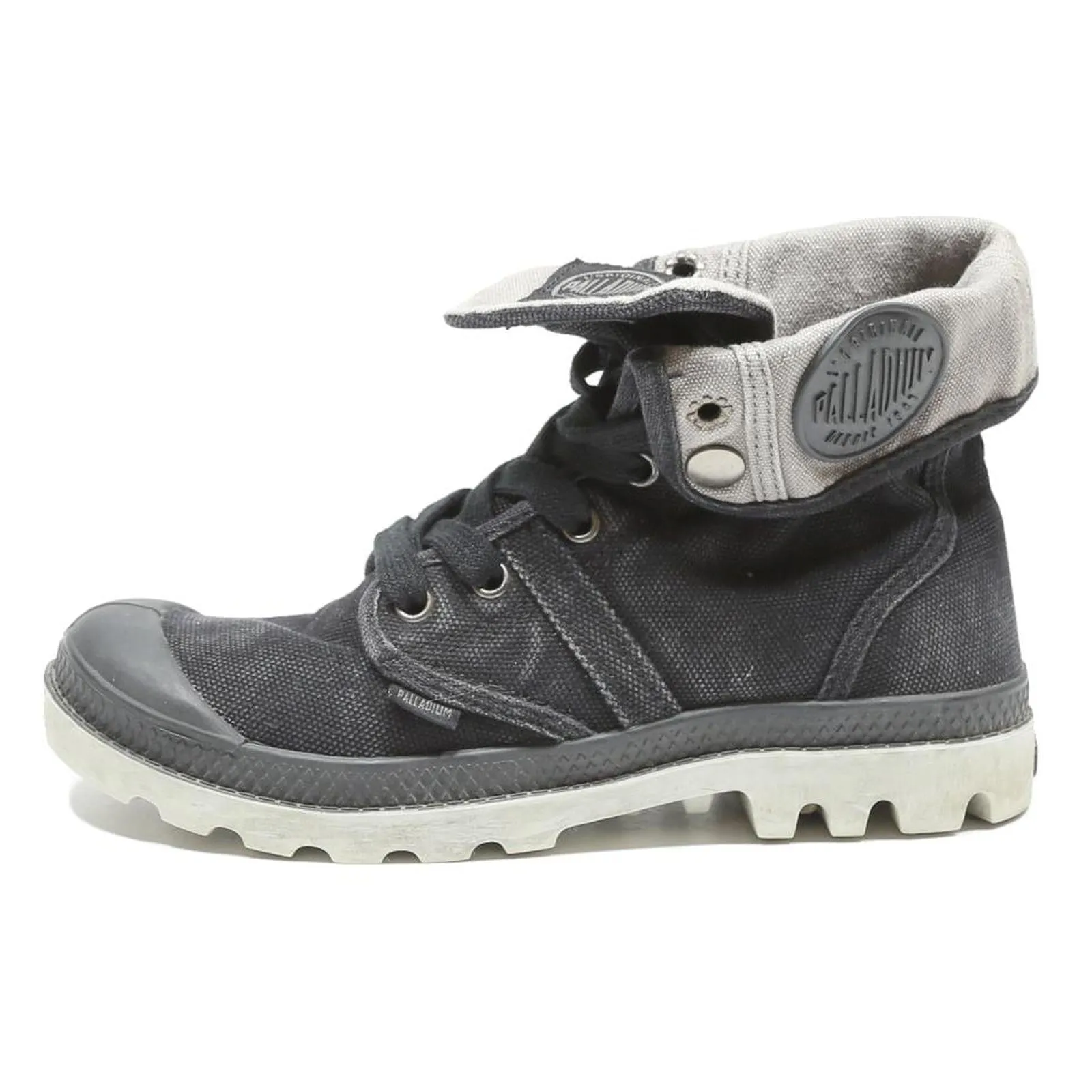 Mechanic Work Boots PALLADIUM Baggy Canvas Womens Ankle Boots Black & Grey UK 3.5 Casual Outdoor