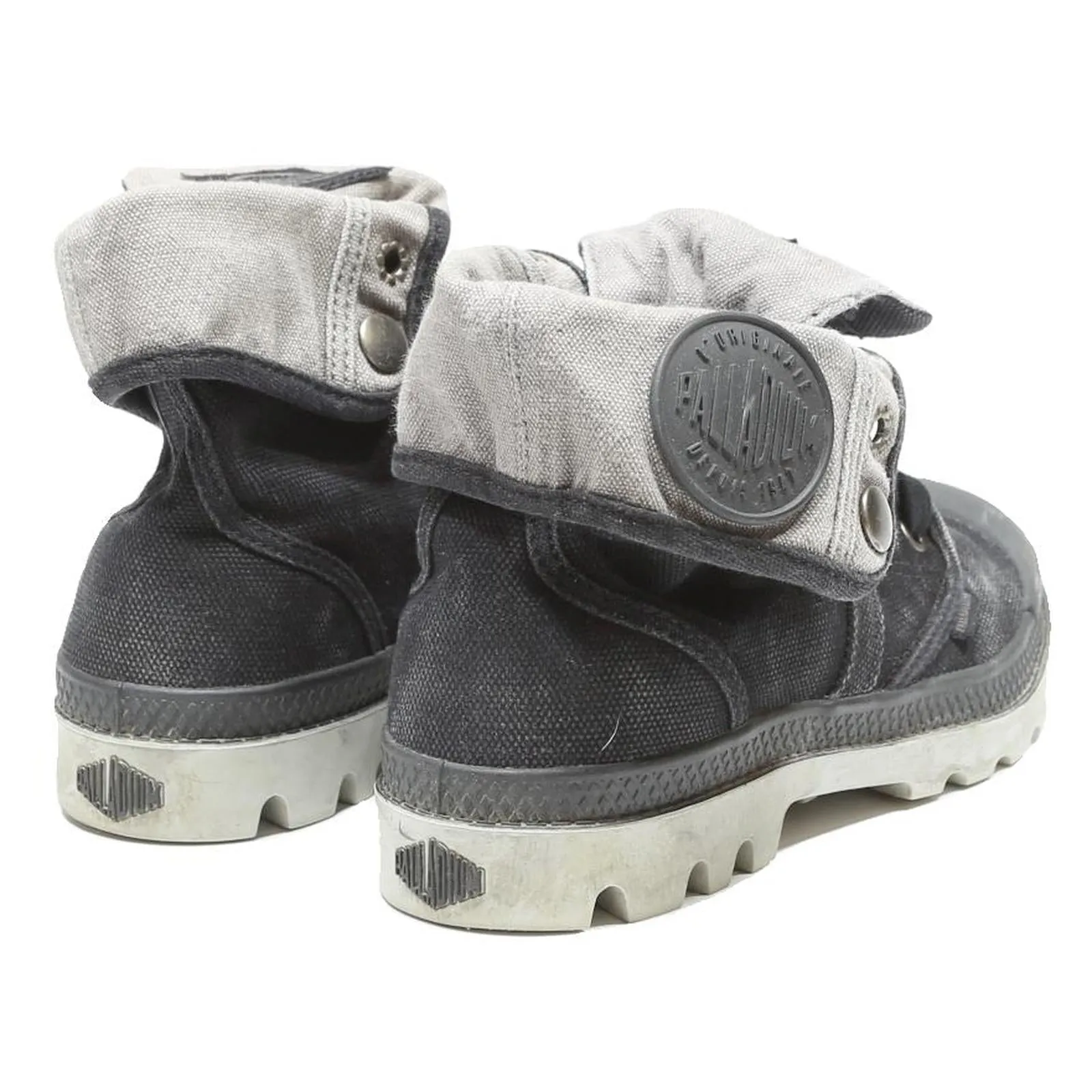 PALLADIUM Baggy Canvas Womens Ankle Boots Black & Grey UK 3.5 Casual Outdoor Ladies Winter Boots