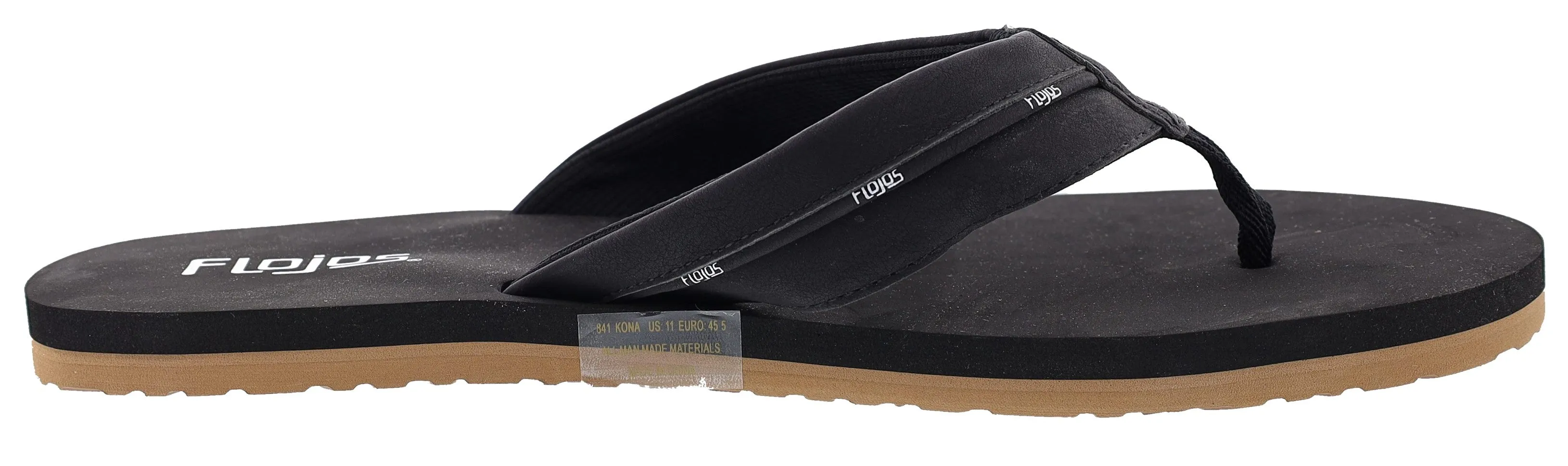 Flat Strappy Sandals Flojos Men's Kona Beach Flip Flops