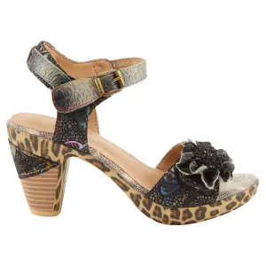 Scott Sandals L'Artiste By Spring Step Wildcat Black Multi Leather Sandal (Women's)