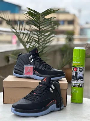 Platform High Top Sneakers Air Jordan 12 Retro Black Varsity Red