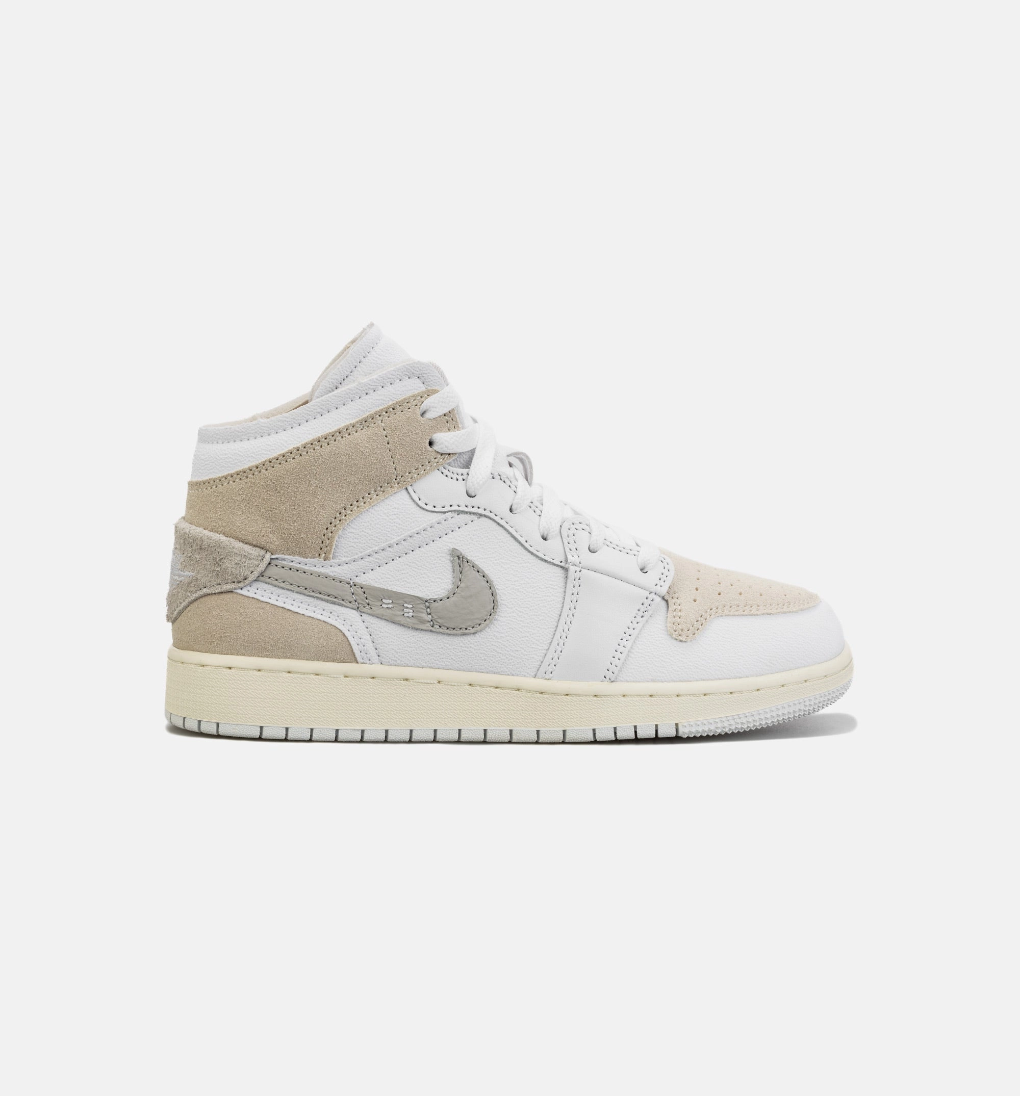 Power Ranger Sneakers Air Jordan 1 Mid SE Craft Grade School Lifestyle Shoe - Grey/Beige