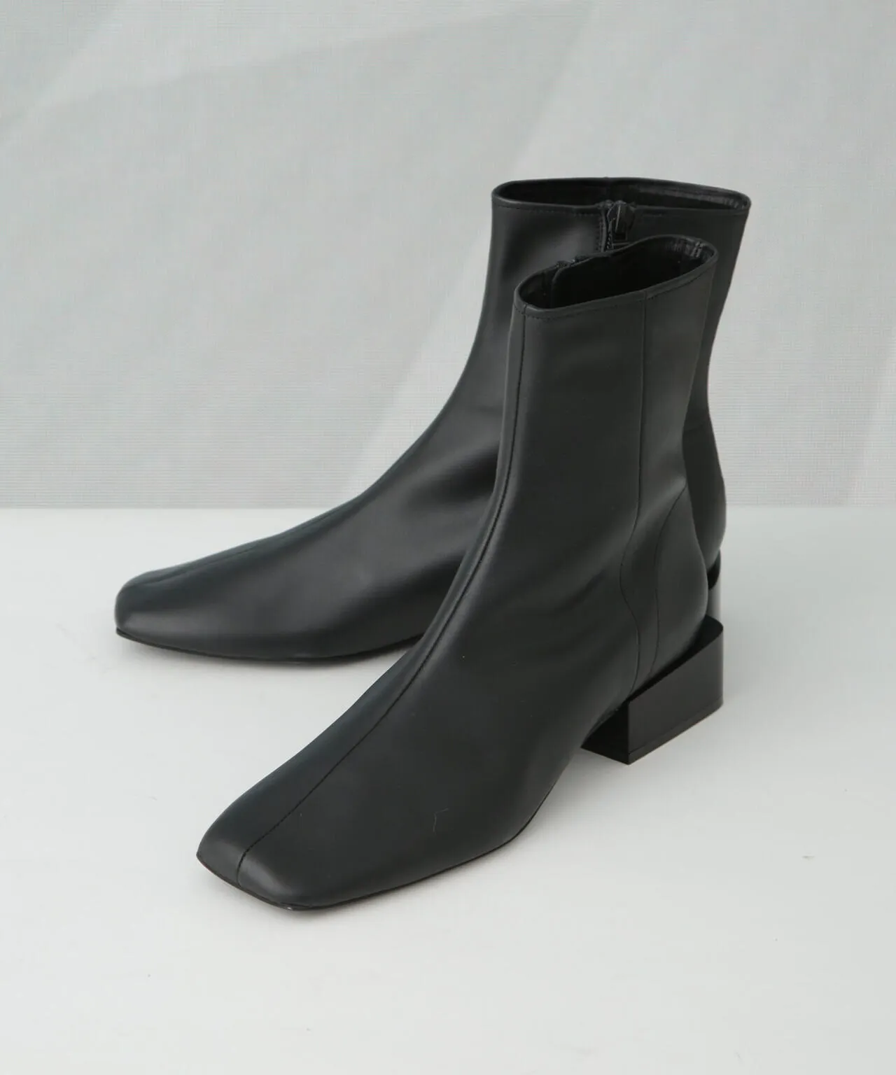 Azur/ Black Lace Up Heel Boots