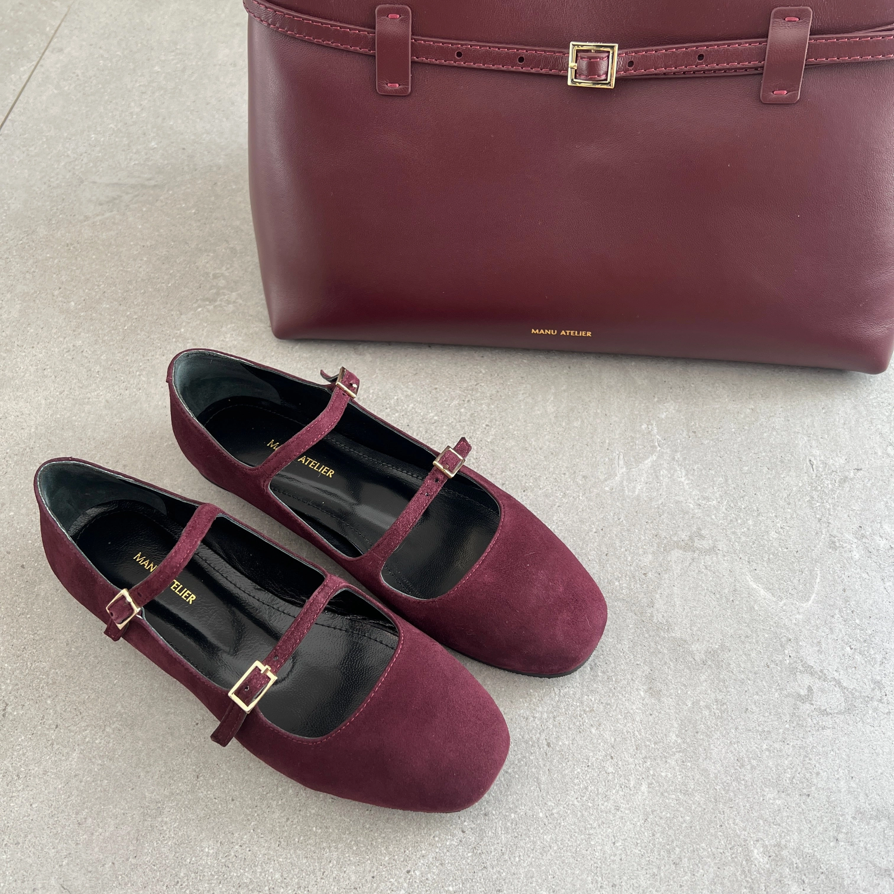 Ballerina Flats, Suede, Merlot Cute Shoes Flats