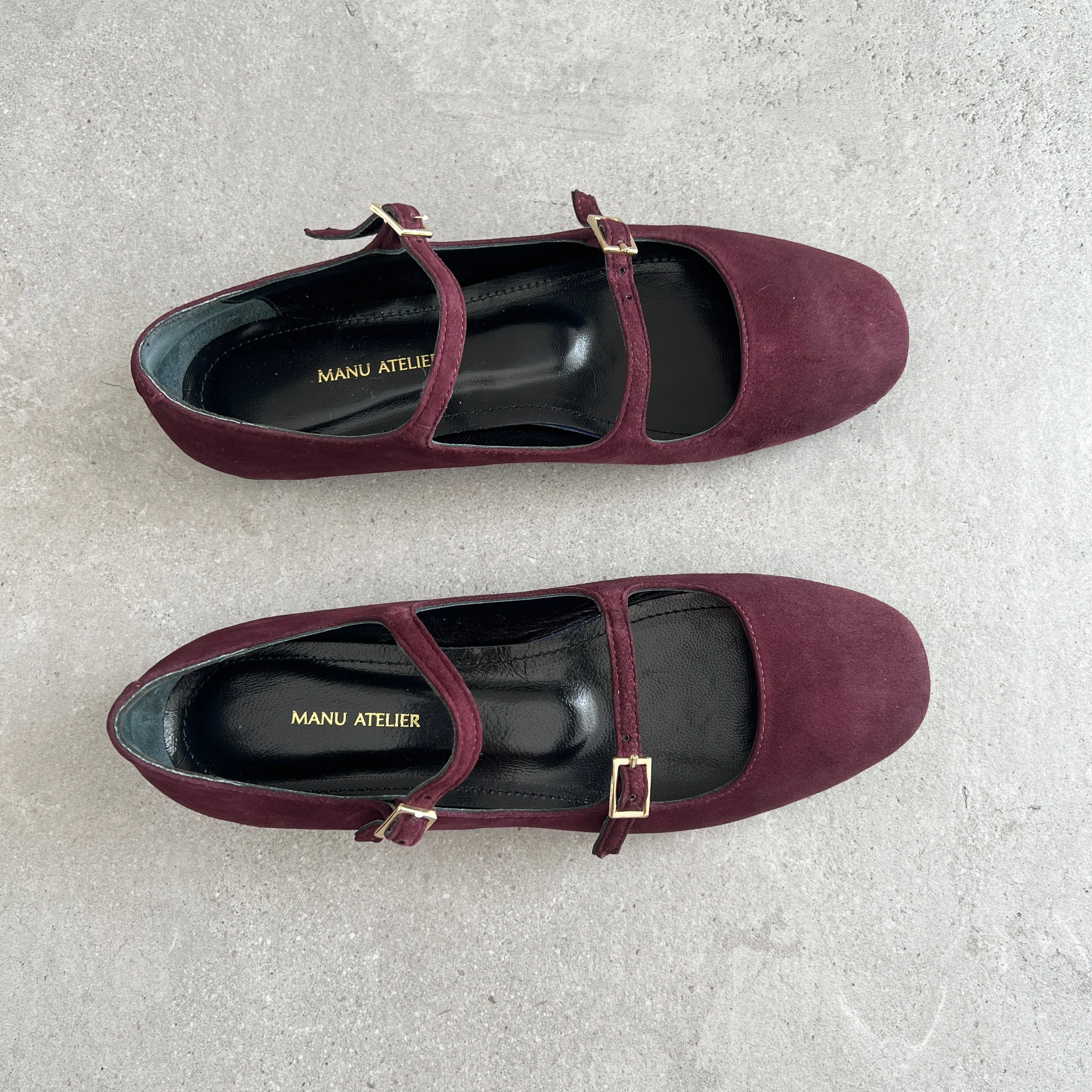 Chloe Flat Shoes Ballerina Flats, Suede, Merlot