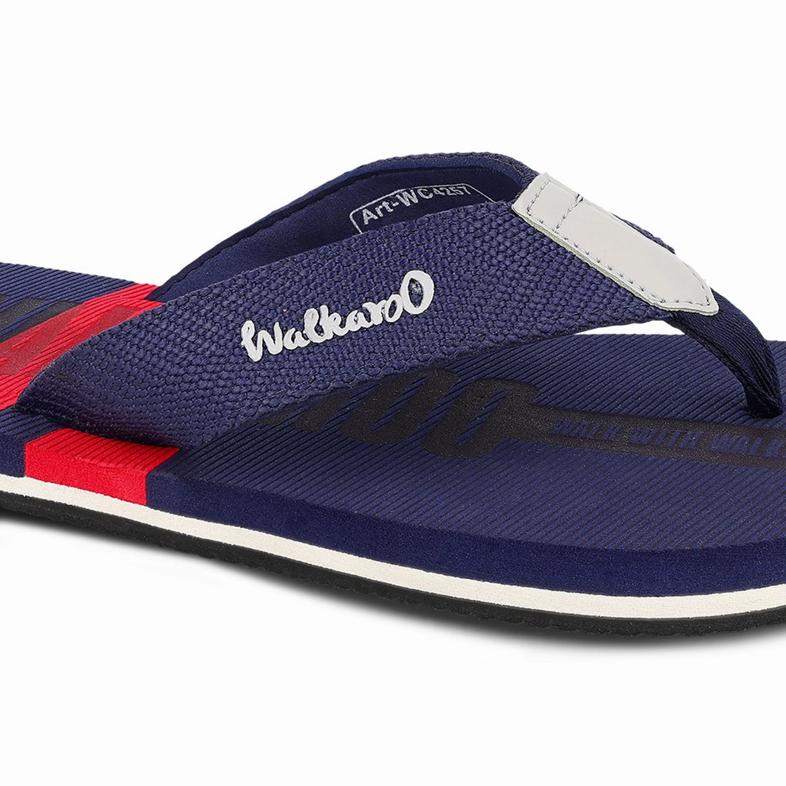 Men's Flip Flop Slippers - WC4257 Navy Blue Red Waterproof Slip On Boots