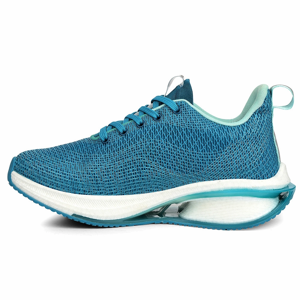 Crazy Train Shoes Leap7x Teal Blue Sports Lacing Running Shoes For Women ARMENIA-3 By Liberty