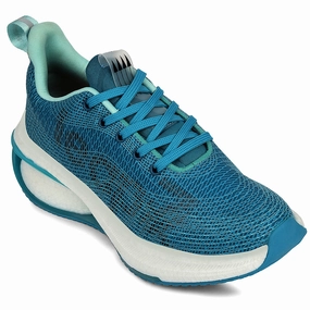 Leap7x Teal Blue Sports Lacing Running Shoes For Women ARMENIA-3 By Liberty Flyknit Trainer Shoes