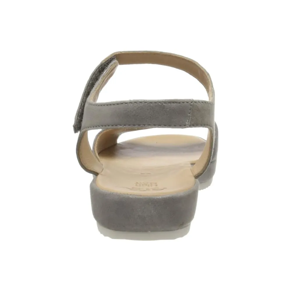 Ara Dalia Grey Leather Sandal (Women's) Sandals Flat Closed Toe