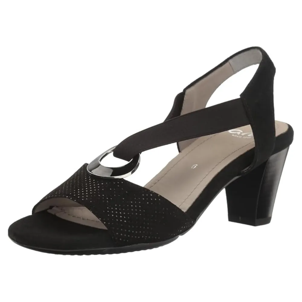 Ara Raizel Black Dress Sandal (Women's) Sandals Clogs