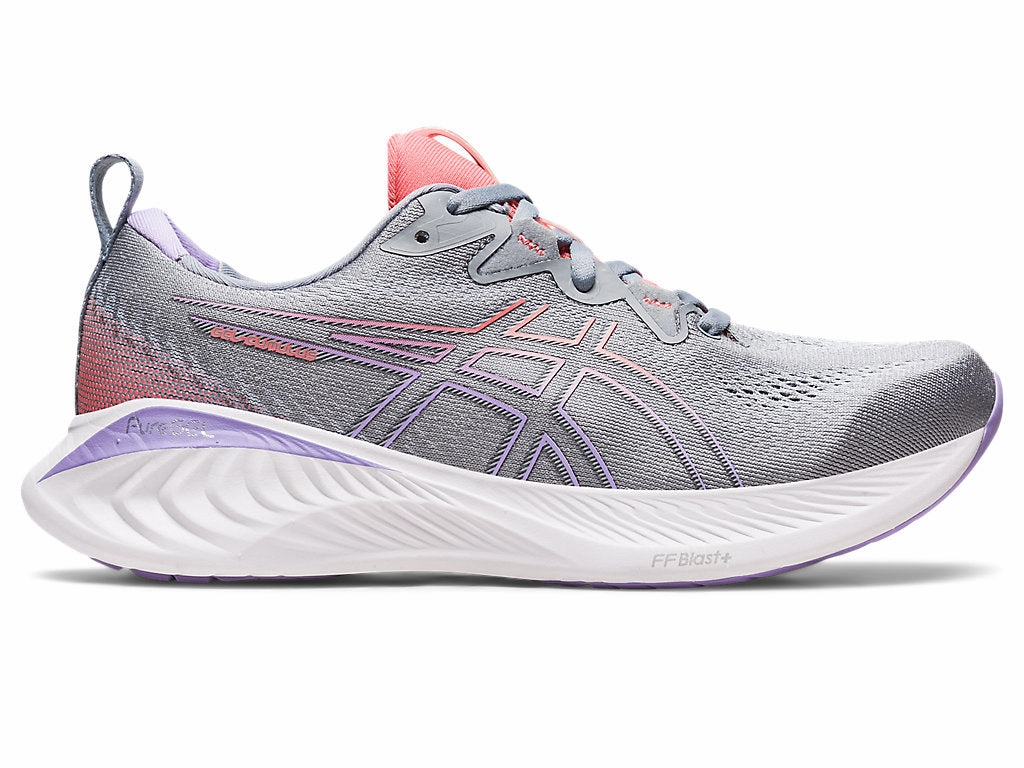 Asics Womens Gel Cumulus 25 Wide- Sheet Rock/Papya (1012B439-020) Adidas Marathon Trainer Shoes