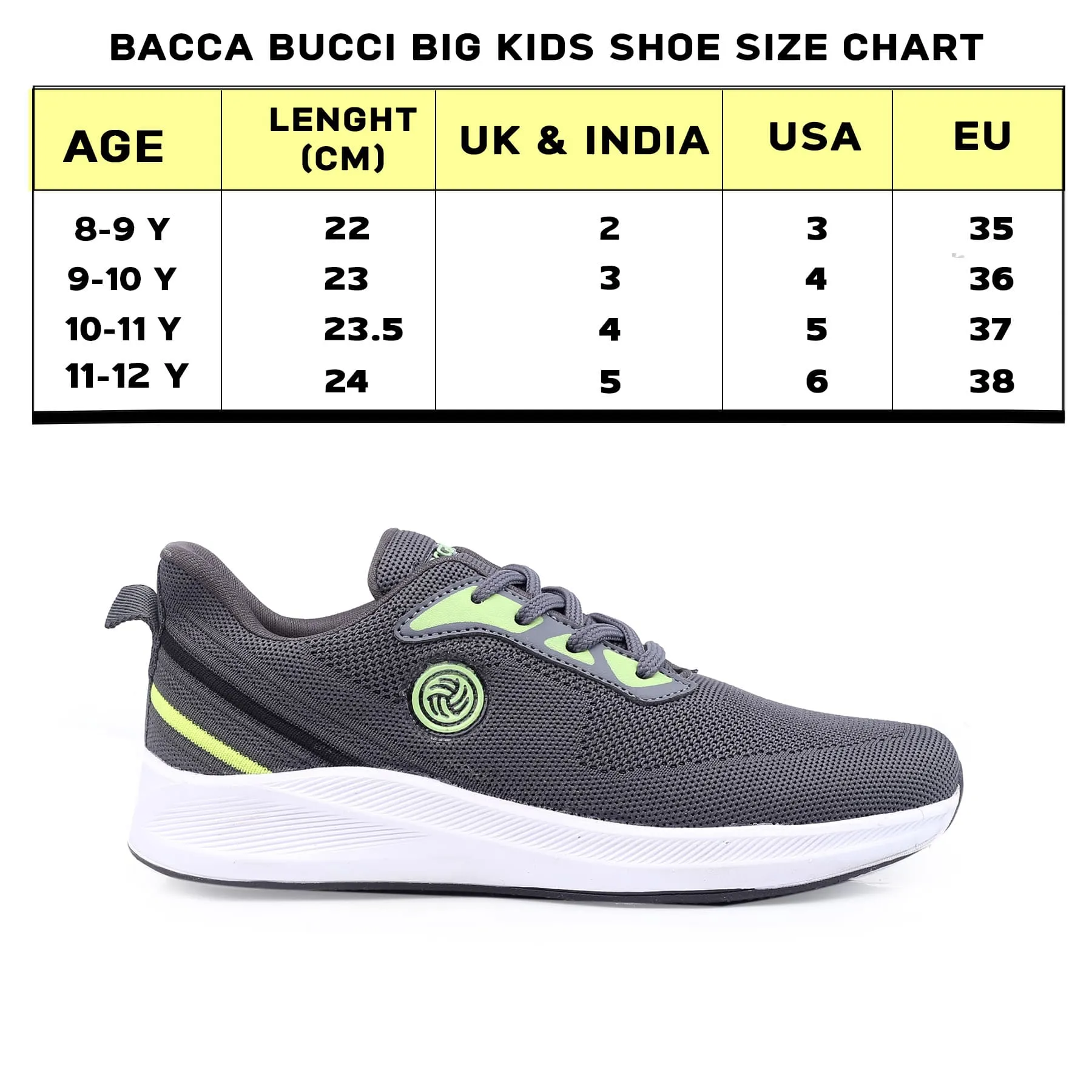 Bacca Bucci Boys or Girls Essential Knit Running Sports Shoe (Age: 8 year to 12 years) Buy Running Shoes