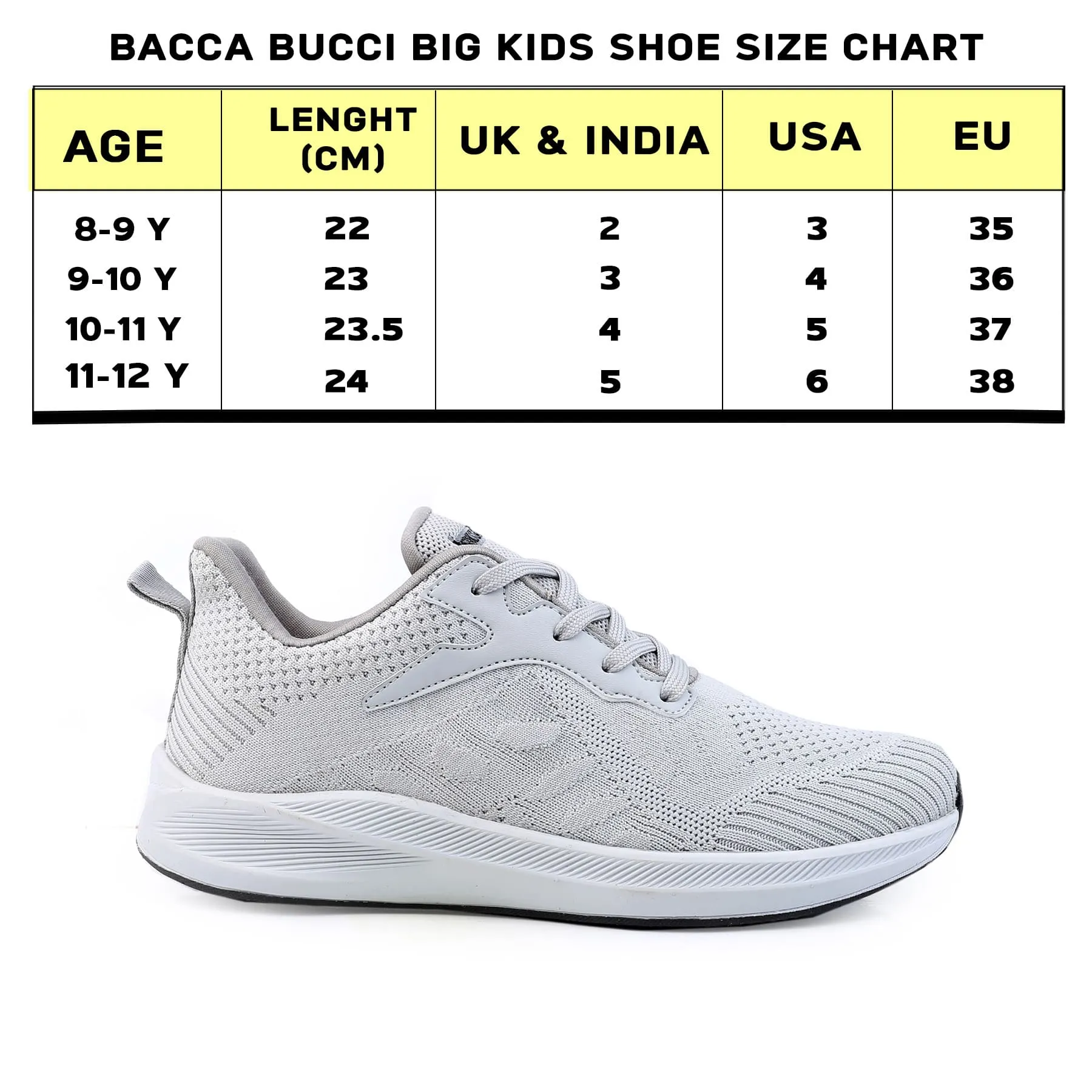Bacca Bucci Boys or Girls Essential Knit Running Sports Shoe (Age: 8 year to 12 years) Running Speed Shoes