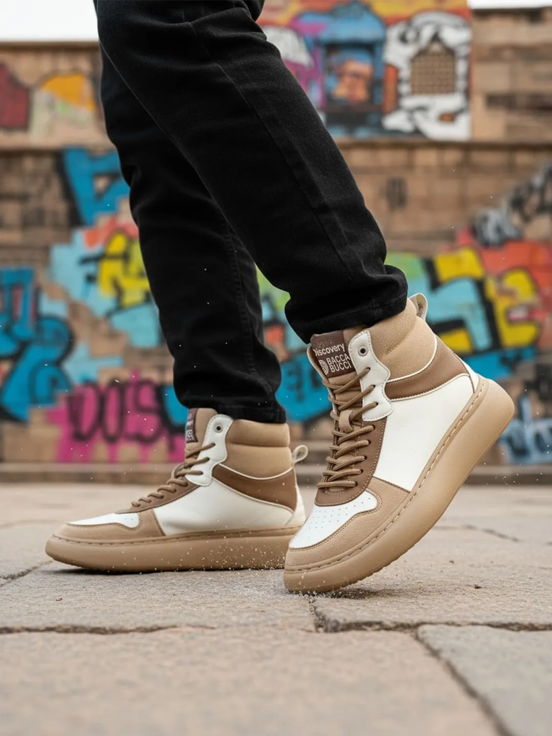 Bacca Bucci  Discovery Noir Womens High-Top Sneakers Ghost Sneakers