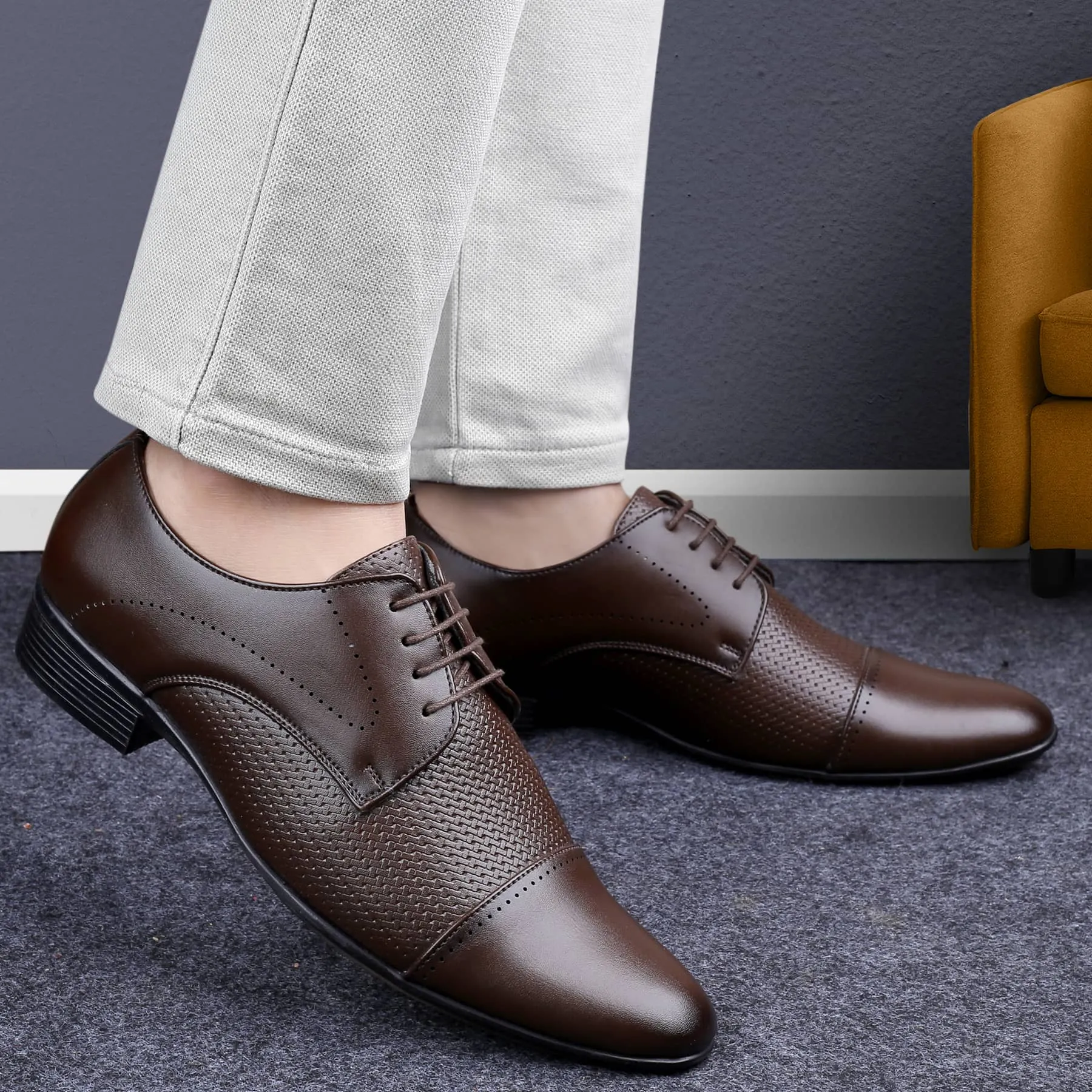 Bacca Bucci HOMER Formal Shoes with Superior Comfort | All Day Wear Office Or Party Lace-up Shoes Classic Leather Dress Shoes