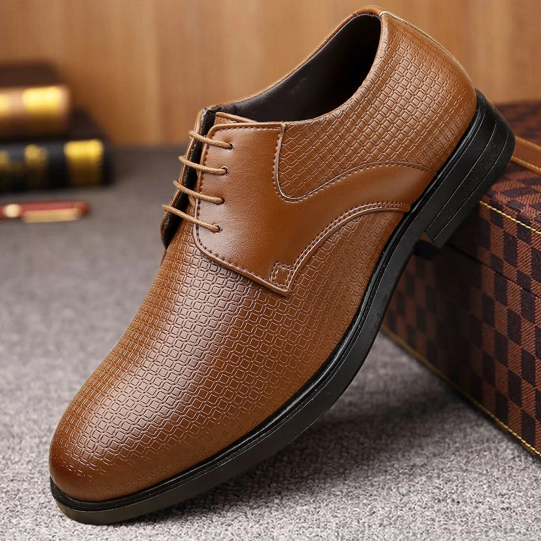 1 Inch Heel Dress Shoes Bacca Bucci OSLO Formal Shoes with Superior Comfort | All Day Wear Office Or Party Lace-up Shoes