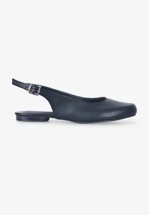 Balarie Ankle Strap Ballet Flats - Black Evening Shoes