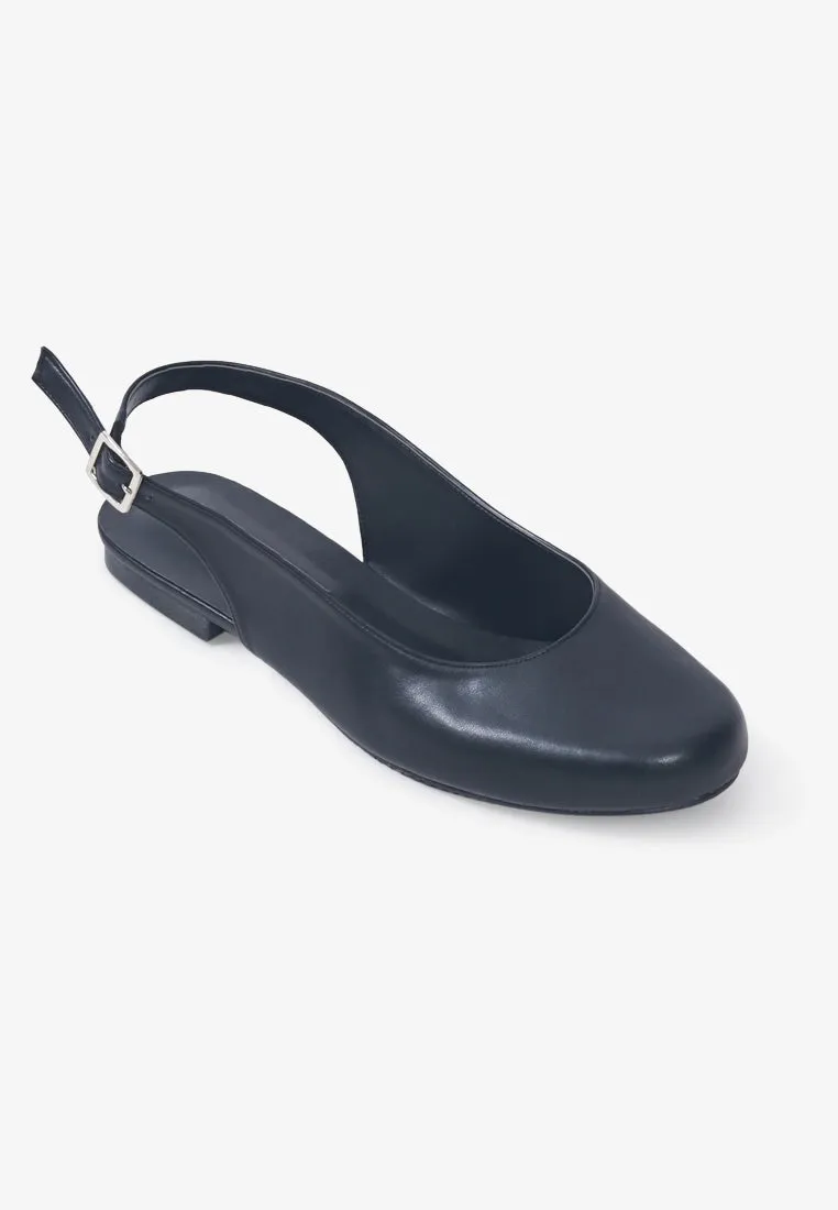 Balarie Ankle Strap Ballet Flats - Black Chloe Flat Shoes