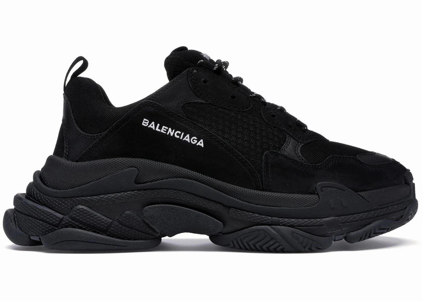 Balenciaga Triple S Triple Black (2018 Reissue) (Nondistressed) Team Hustle Basketball Shoes
