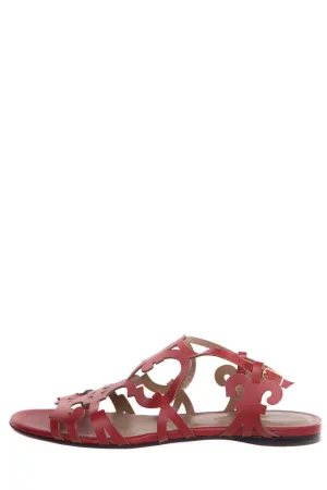 Herms Red Karlotta Sandals SZ 37.5 Jelly Shoe Sandals